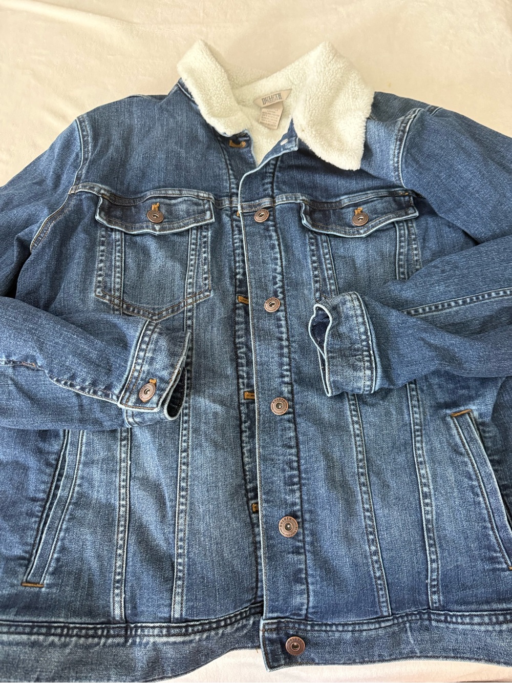 Duluth Trading Denim Jacket Sherpa Lined Women’s Size Large EB2
